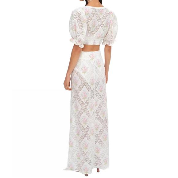 NEW FOR LOVE & LEMONS diana floral top in white - Picture 3 of 3